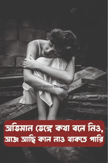 অভিমান ভেঙে কথা বলে নিও, আজ আছি কাল নাও থাকতে - sad status picture