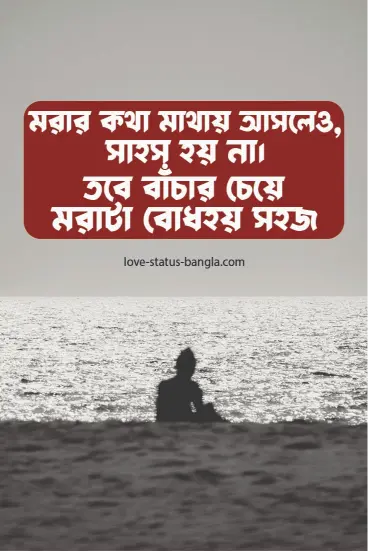 মরার কথা মাথায় আসলেও, সাহস হয় না। তবে বাঁচা - sad status picture
