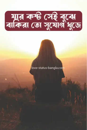 যার কষ্ট সেই বুঝে বাকিরা তো সুযোগ খুঁজে - sad status picture
